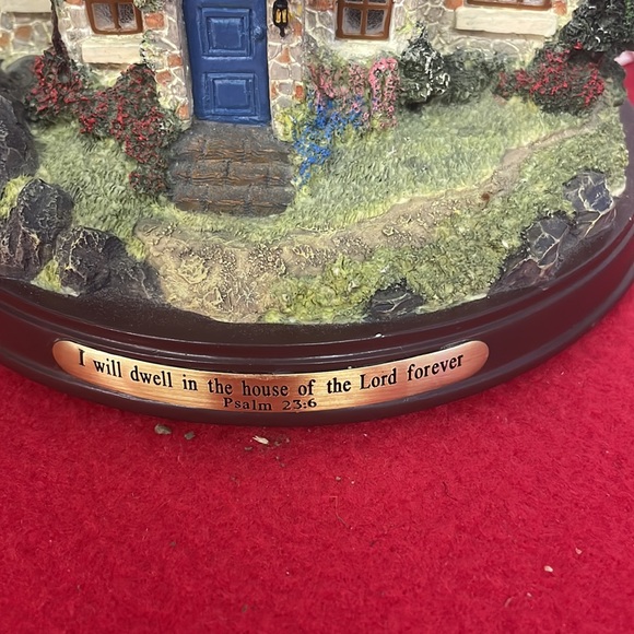 Thomas Kinkade The Mountain Chapel Lighted Church Psalm 23:6 - Picture 3 of 6